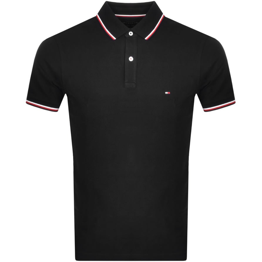 Alternative Image for ProductTommy Hilfiger Tipped Slim Fit Polo T Shirt Black1